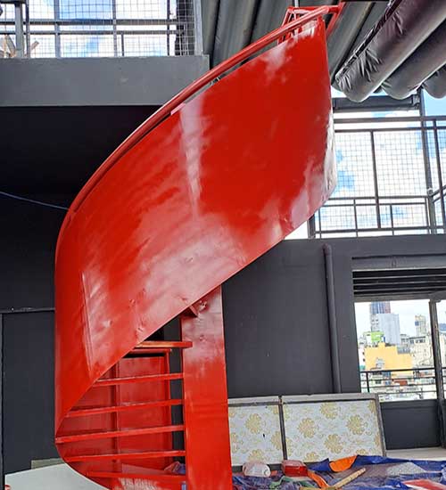 Metal staircase hotel